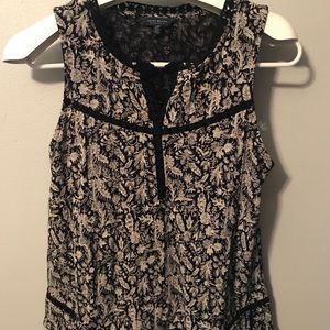 Lucky Brand Sleeveless Embroidered Flowery Top